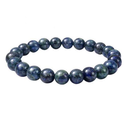 Natural Crystal 8mm Azurite Bracelet  (Dark Green)