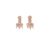 Women's Brass Silver Plated Drop Earrings (Pink)