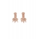 Women's Brass Silver Plated Drop Earrings (Pink)