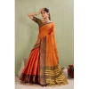 Women's Silk Blended Jaquard Woven Saree With Unstitched Blouse 5.5Mtr (Orange) Women's Silk Blended Jaquard Woven Saree With Unstitched Blouse 5.5Mtr (Orange)