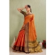 Women's Silk Blended Jaquard Woven Saree With Unstitched Blouse 5.5Mtr (Orange) Women's Silk Blended Jaquard Woven Saree With Unstitched Blouse 5.5Mtr (Orange)