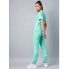 Women's Cotton Striped Short Sleeve Tracksuit (Green)