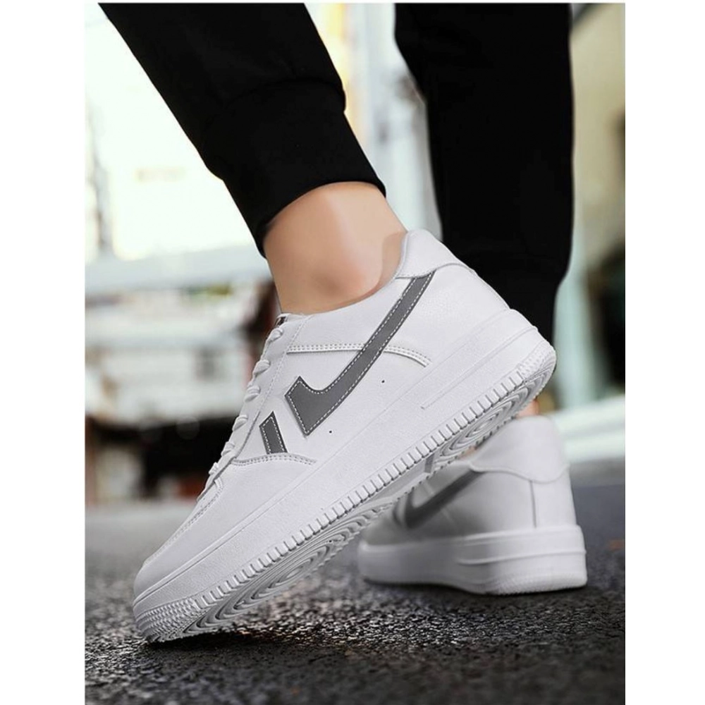 Men's Casual Synthetic Lace-ups Casual Shoes (White)