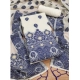 Women's Banarasi Silk Printed Unstitched Salwar Suit Material With Dupatta (Navy Blue, 3Mtrs)