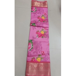 Women's Digital Dolla Silk Printed Saree With Unstitched Blouse 5.5Mtr (Pink)