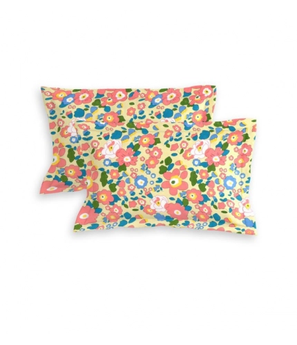 Cotton Blend Floral Printed Double Bedsheet with 2 Pillow Covers (Yellow) Cotton Blend Floral Printed Double Bedsheet with 2 Pillow Covers (Yellow)
