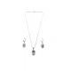 Women's Brass Silver Plated Pendant Set (Grey) Women's Brass Silver Plated Pendant Set (Grey)