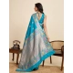 Women's Faux_Banarasi_Silk Woven Saree With Unstitched Blouse 5.5Mtr (Turquoise) Women's Faux_Banarasi_Silk Woven Saree With Unstitched Blouse 5.5Mtr (Turquoise)