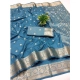 Women's Jacquard Silk Jaquard Woven Saree With Unstitched Blouse 5.5Mtr (Light Blue) Women's Jacquard Silk Jaquard Woven Saree With Unstitched Blouse 5.5Mtr (Light Blue)