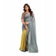 Women's Linen Cotton Printed Ready To Wear Saree With Unstitched Blouse 5.5 Mtr (Grey)