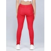 Girl's Cotton Lycra Solid Elasticated Jeggings (Red)