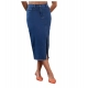 Women's Denim Lycra Solid Button Skirt (Blue) Women's Denim Lycra Solid Button Skirt (Blue)
