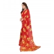Women's Georgette Printed Saree With Unstitched Blouse 5.5Mtr (Orange)