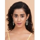 Women's Brass Silver Plated Chandbali Earrings (Green) Women's Brass Silver Plated Chandbali Earrings (Green)