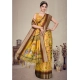 Women's Cotton Silk  Printed Saree With Unstitched Blouse 5.5Mtr (Yellow)