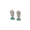 Women's Brass Silver Plated Drop Earrings (Turquoise)