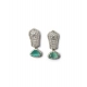Women's Brass Silver Plated Drop Earrings (Turquoise)