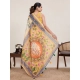 Women's Linen Floral Printed Saree With Unstitched Blouse 5.5Mtr (Beige) Women's Linen Floral Printed Saree With Unstitched Blouse 5.5Mtr (Beige)