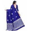 Women's Soft Lichi Silk Printed Saree With Unstitched Blouse 5.5Mtr (Blue) Women's Soft Lichi Silk Printed Saree With Unstitched Blouse 5.5Mtr (Blue)