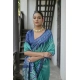 Women's Faux_Tussar Ikat Saree With Unstitched Blouse 5.5Mtr (Sea_Green)