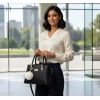Women's PU Leather Solid Shoulder Zipper Handbag (Black) Women's PU Leather Solid Shoulder Zipper Handbag (Black)