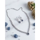 Women's Brass Silver Plated Necklace set (Blue) Women's Brass Silver Plated Necklace set (Blue)