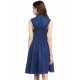 Women's Denim Solid Sleeveless Dress (Navy Blue) Women's Denim Solid Sleeveless Dress (Navy Blue)