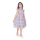 Girl's Lycra Printed Sleeve Less Round Neck Dress (Multicolor)