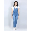 Girl's Denim Solid Buttoned Dungaree (Blue) Girl's Denim Solid Buttoned Dungaree (Blue)