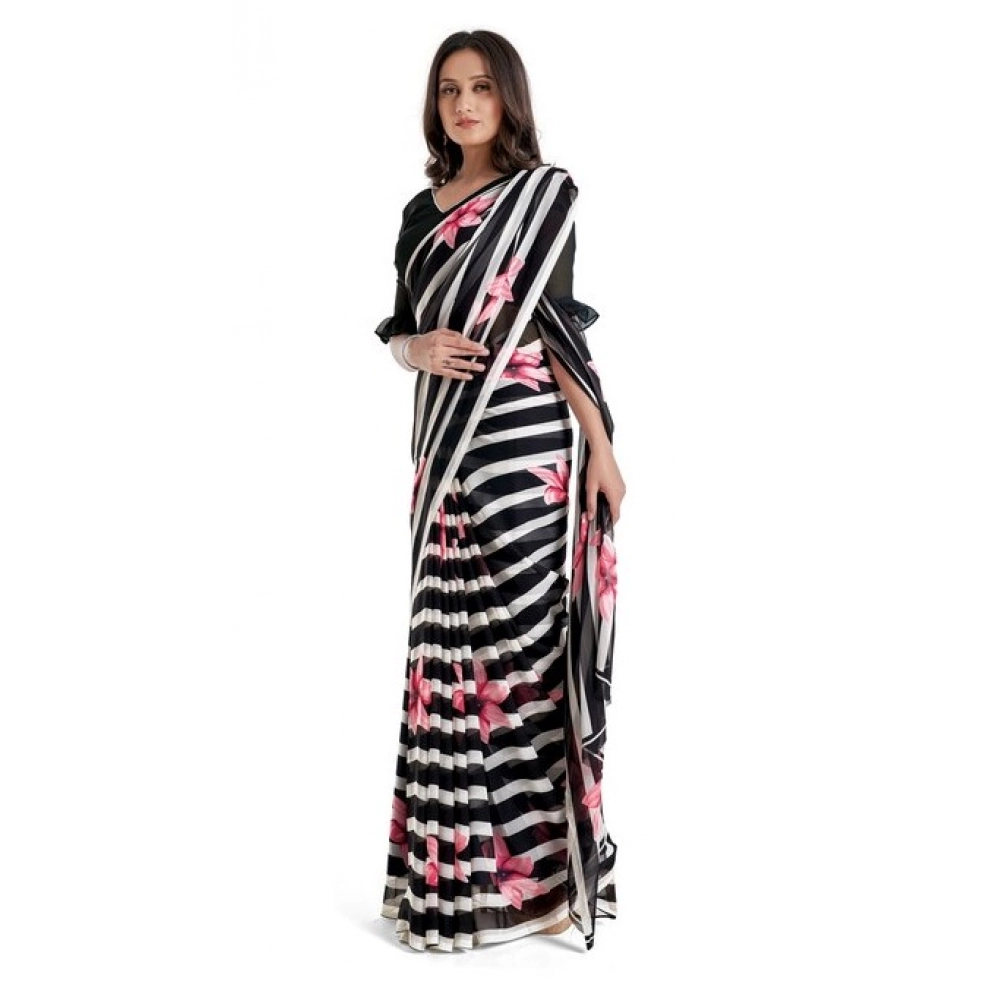 Women's Georgette Printed Saree With Unstitched Blouse 5.5Mtr (Pink) Women's Georgette Printed Saree With Unstitched Blouse 5.5Mtr (Pink)