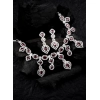 Women's Brass Silver Plated Necklace set (Red)