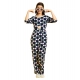 Girl's Cotton Polka 3-4th Sleeve Jumpsuit (Multicolor) Girl's Cotton Polka 3-4th Sleeve Jumpsuit (Multicolor)