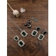 Women's Brass Silver Plated Pendant Set (Green)