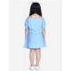 Girl's Denim Solid Cold Shoulder Top and Skirt Set (Light Blue) Girl's Denim Solid Cold Shoulder Top and Skirt Set (Light Blue)