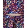 Girl's Polyester Crepe Floral Short Sleeve Set (Multicolor)
