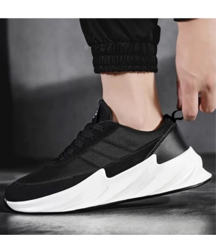 Men's Casual Synthetic Lace-ups Casual Shoes (Black)