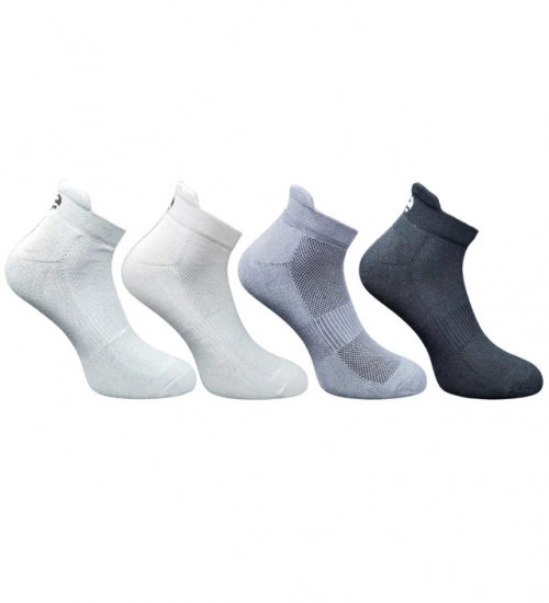 4_Pair Set Unisex Casual Cotton Printed Ankle Length Socks (Multicolor)