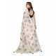 Women's Linen Cotton Printed Saree With Unstitched Blouse 5.5Mtr (Off White) Women's Linen Cotton Printed Saree With Unstitched Blouse 5.5Mtr (Off White)