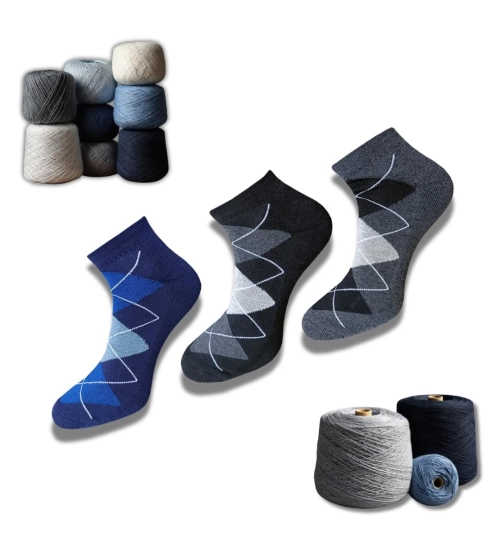 3_Pair Set Unisex Casual Cotton Printed Low Cut Socks (Multicolor)