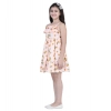 Girl's Rayon Printed Sleeveless Dress (Orange)