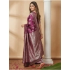 Women's Silk Blend Printed Saree With Unstitched Blouse 5.5Mtr (Purple) Women's Silk Blend Printed Saree With Unstitched Blouse 5.5Mtr (Purple)