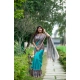 Women's Faux_Tussar Geometric_Print Saree With Unstitched Blouse 5.5Mtr (Rama_Green)