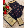 Women's Digital Dolla Silk Printed Saree With Unstitched Blouse 5.5Mtr (Navy Blue) Women's Digital Dolla Silk Printed Saree With Unstitched Blouse 5.5Mtr (Navy Blue)