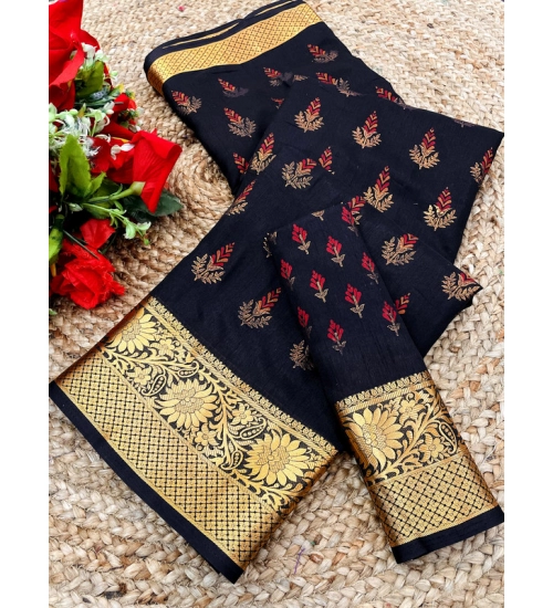 Women's Digital Dolla Silk Printed Saree With Unstitched Blouse 5.5Mtr (Navy Blue)