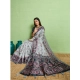 Women's Silk Blend Printed Saree With Unstitched Blouse 5.5Mtr (Grey)