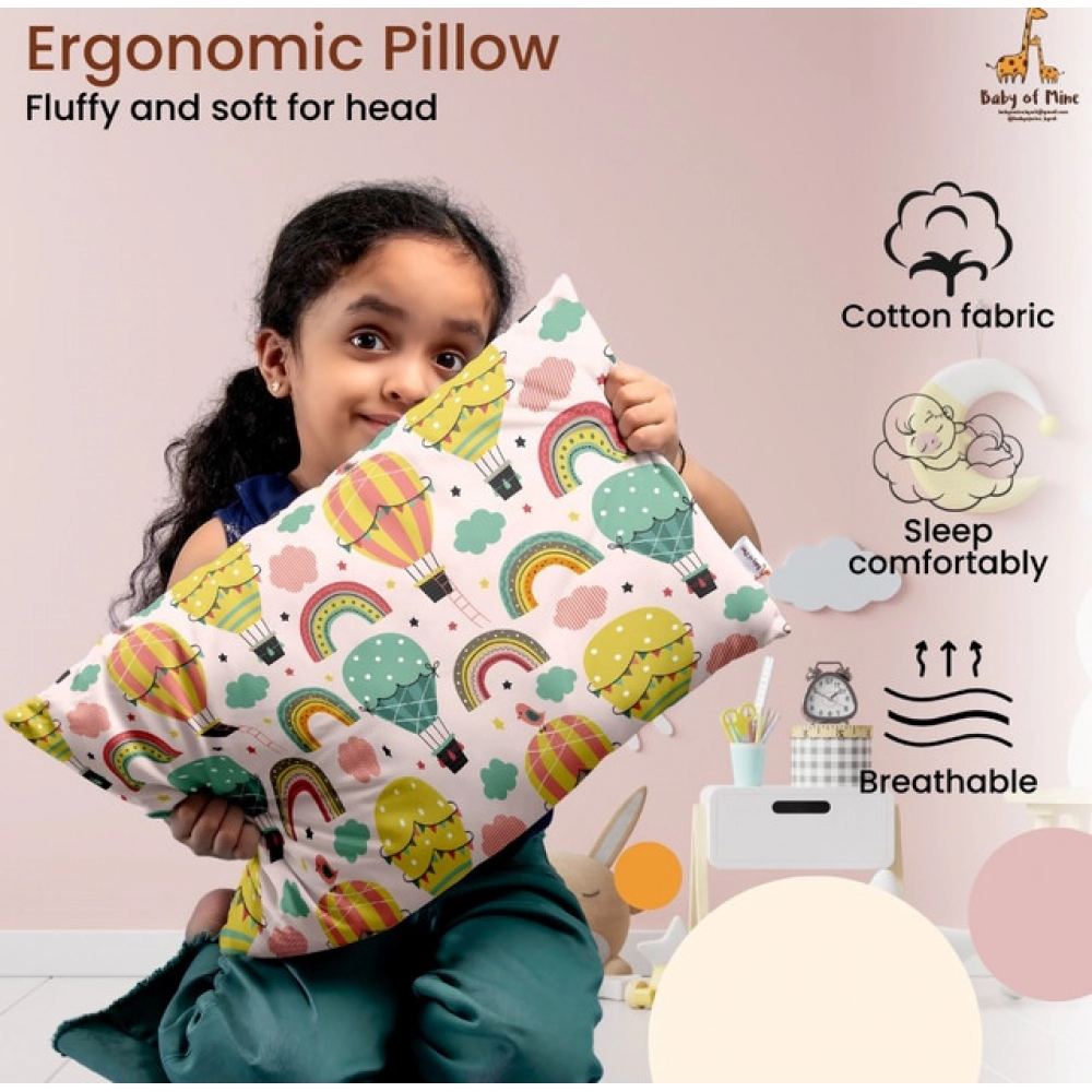Soft Plush Printed Baby Infant Pillow for Kids Age 1 To 5 Years (Multicolor)