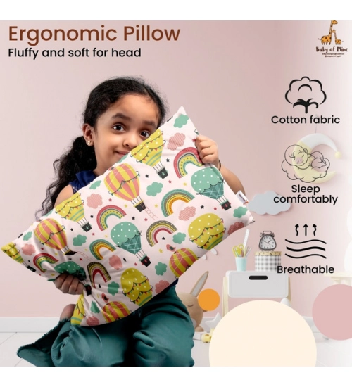 Soft Plush Printed Baby Infant Pillow for Kids Age 1 To 5 Years (Multicolor)