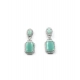 Women's Brass Silver Plated Drop Earrings (Turquoise)