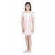 Girl's Polyester Self Design Cold Shoulder Dress (Multicolor)