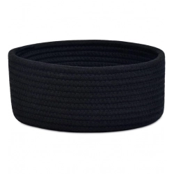 Cotton 8x3 Inch Round 1 Pcs Bedside Organizer (Black)